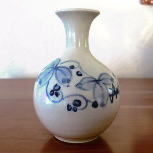 Blue & White Asian Style Pottery Vase